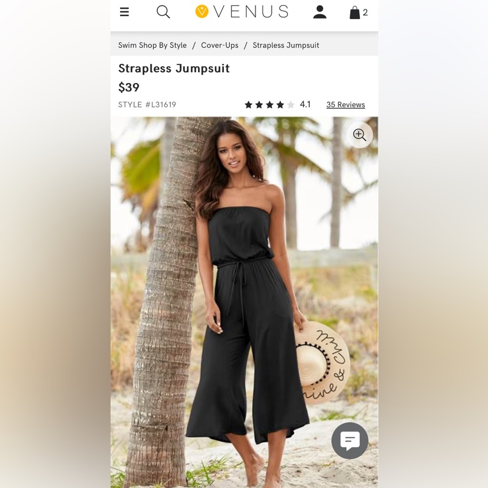☀️ nwot VENUS strapless jumpsuit ☀️